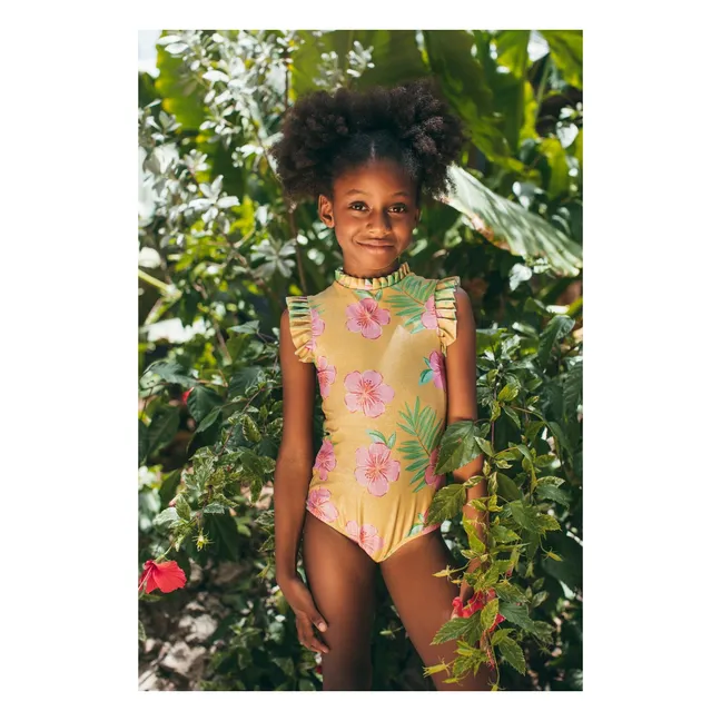Maillot de Bain Alisson Shiny Hibiscus | Jaune
