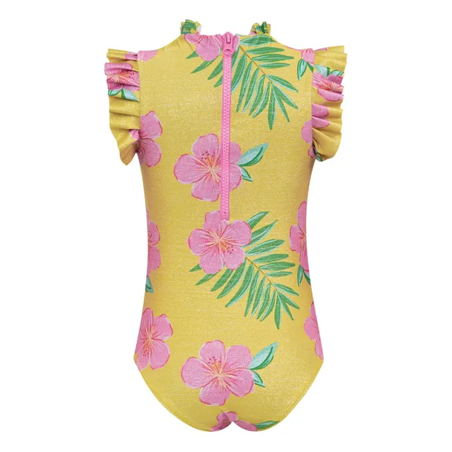 Maillot de Bain Alisson Shiny Hibiscus | Jaune