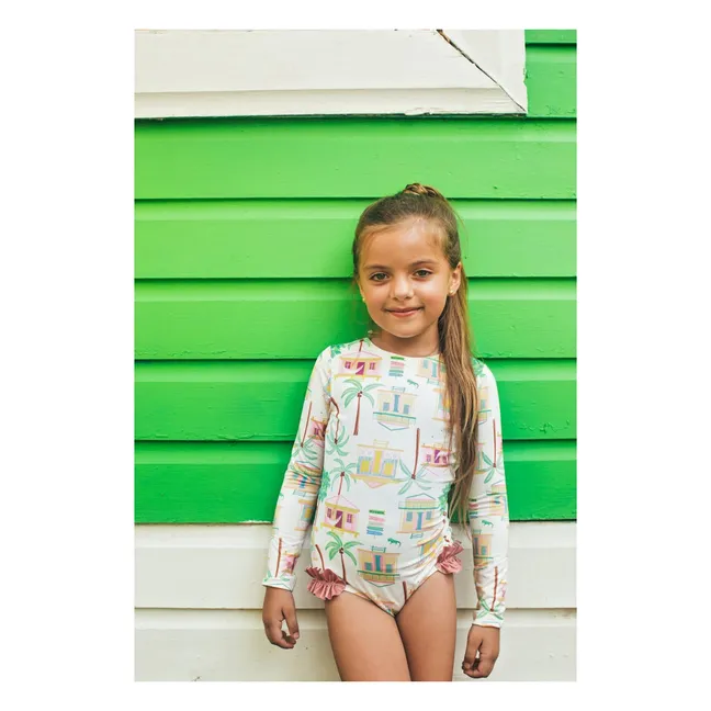 Maillot de Bain Manches Longues Alana Île | Ecru