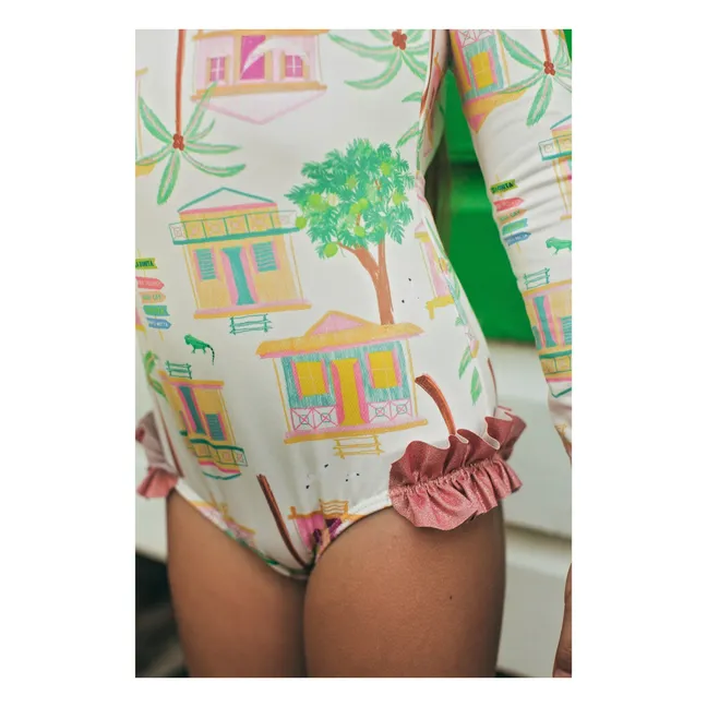 Maillot de Bain Manches Longues Alana Île | Ecru