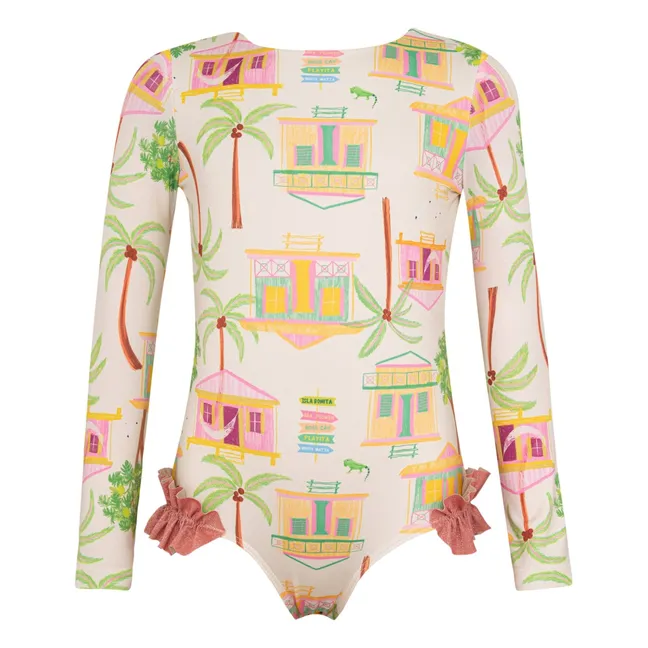 Maillot de Bain Manches Longues Alana Île | Ecru