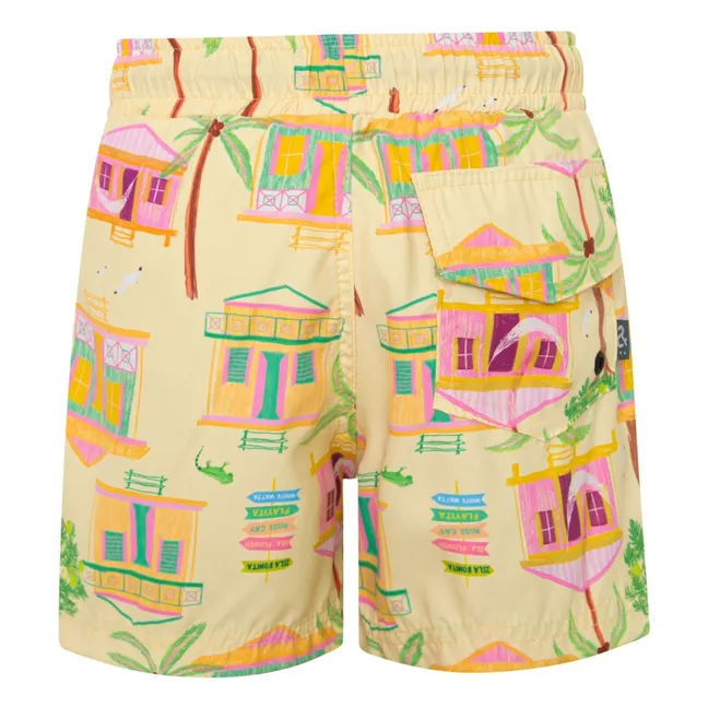 Short de Bain Île | Jaune pâle