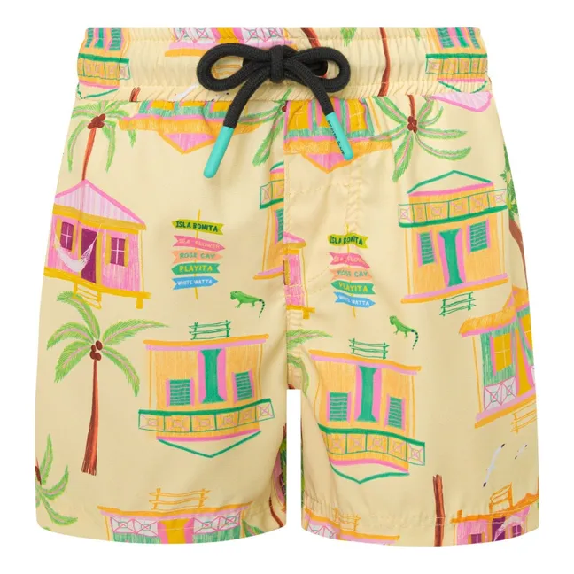 Short de Bain Île | Jaune pâle