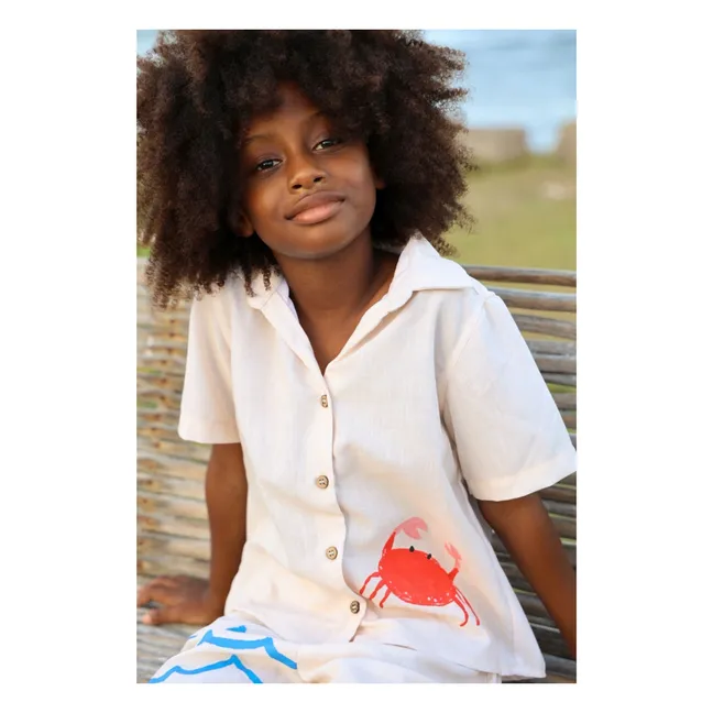 Chemise Manche Courtes Guayabera Crabe | Ivoire