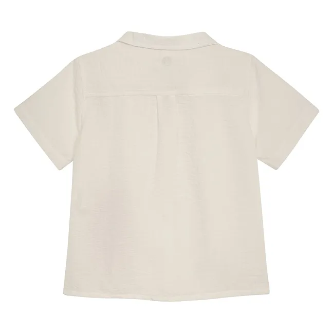 Camiseta Manga Corta Cangrejo Guayabera | Marfil