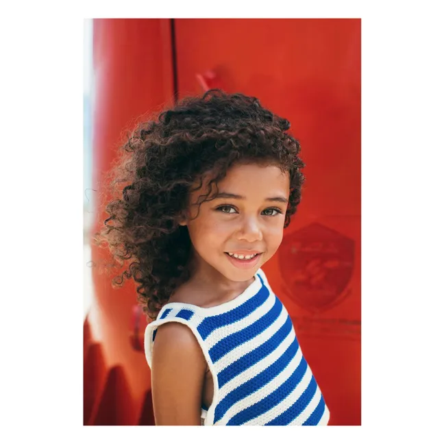 Johnny Maille Stripe Top and Pants Set | Blue