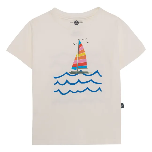 Camiseta con estampado de velero | Blanco