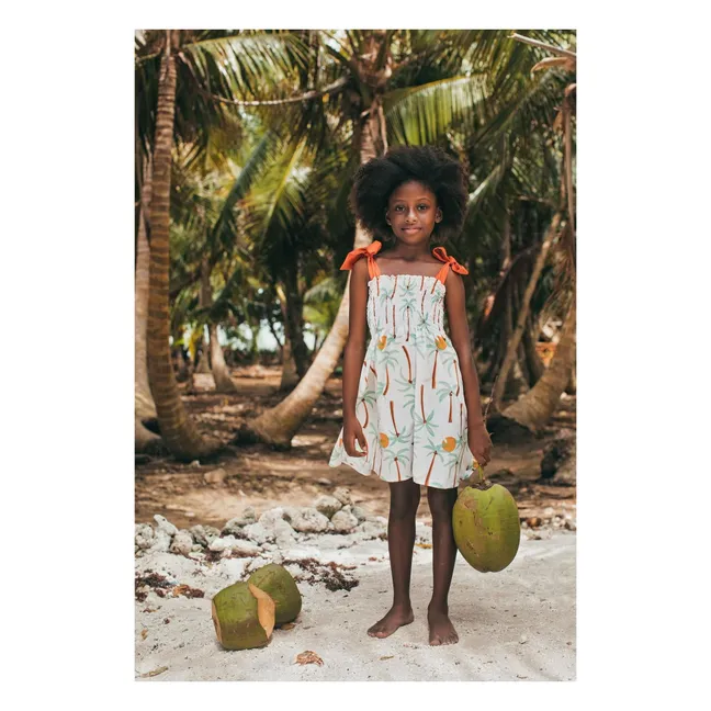 Robe Waffle Palmiers | Ivoire