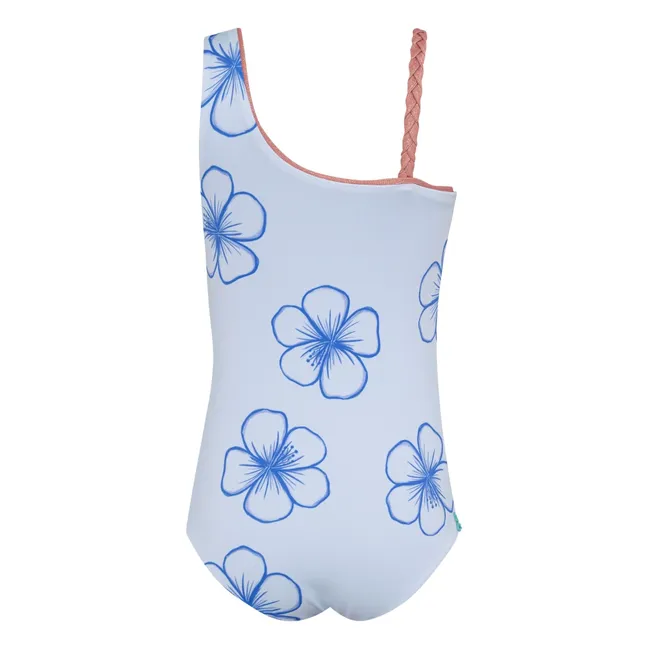 Maillot de Bain Asymétrique Marea Fleurs | Bleu Clair