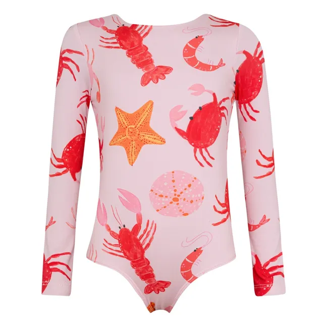 Maillot de Bain Manches Longues Sun Crustacés | Rose pâle