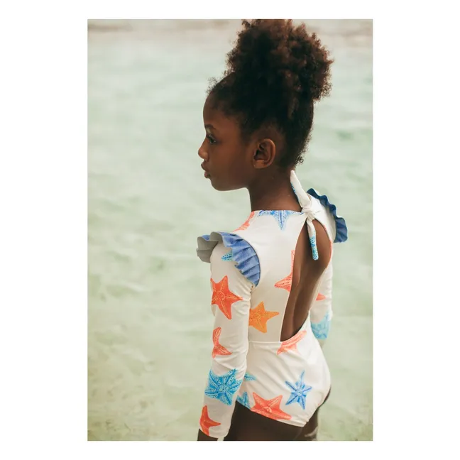 Maillot de Bain Manches Longues Wings Etoiles | Ecru