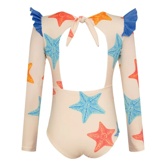 Maillot de Bain Manches Longues Wings Etoiles | Ecru