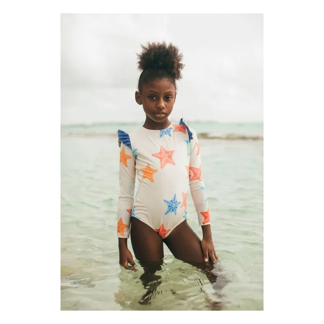 Maillot de Bain Manches Longues Wings Etoiles | Ecru