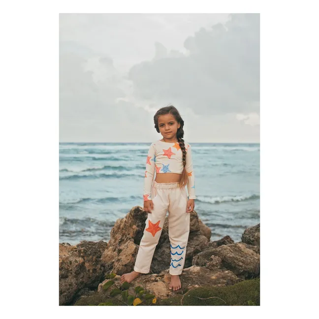 Maillot de Bain Manches Longues Sun Etoiles | Ecru