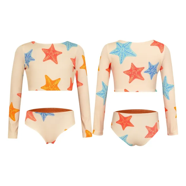 Maillot de Bain Manches Longues Sun Etoiles | Ecru