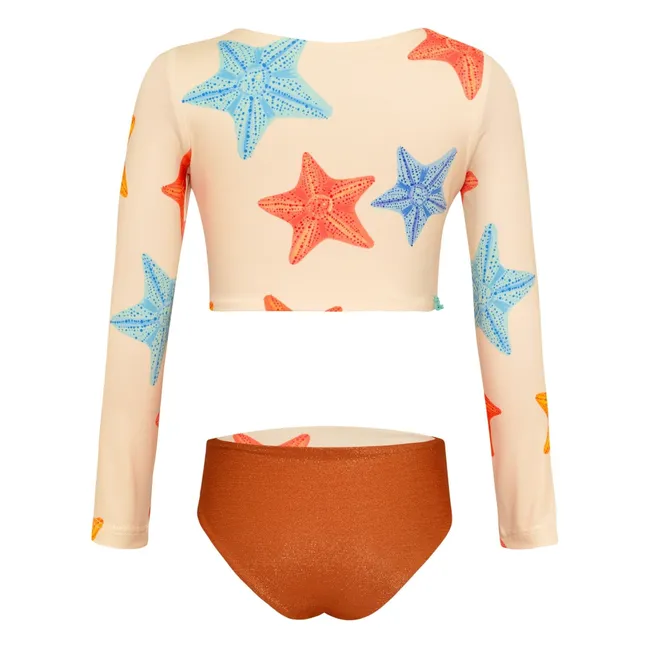 Maillot de Bain Manches Longues Sun Etoiles | Ecru