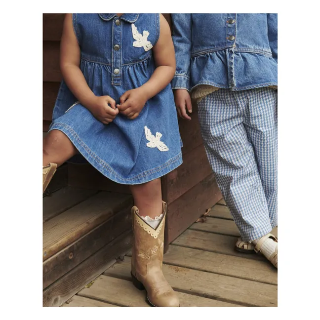 Vestido vaquero Birds Algodón ecológico | Azul