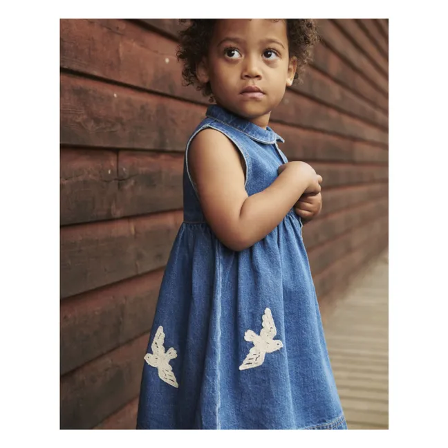 Vestido vaquero Birds Algodón ecológico | Azul