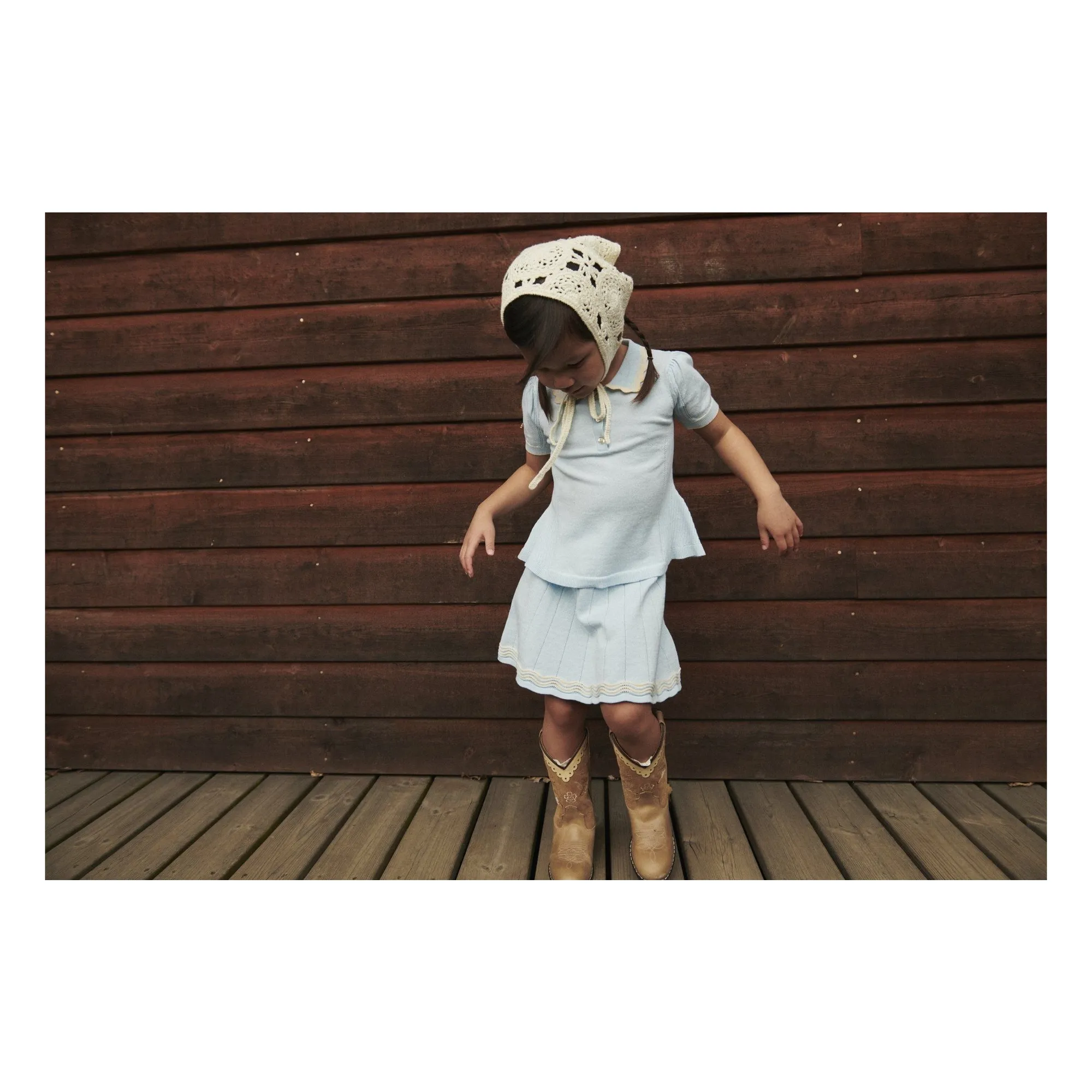 Jupe Tennis Maille Coton Bio | Bleu Glacier- Image produit n°7