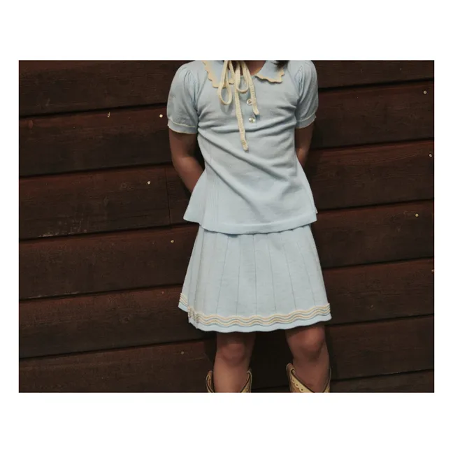 Falda Tennis Punto de algodón orgánico | Azul Glaciar