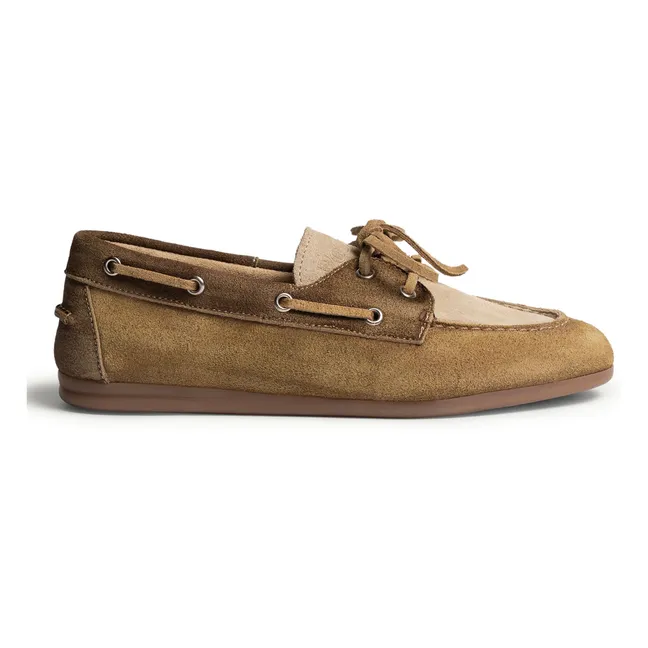 Patched Boat Shoes | Tan