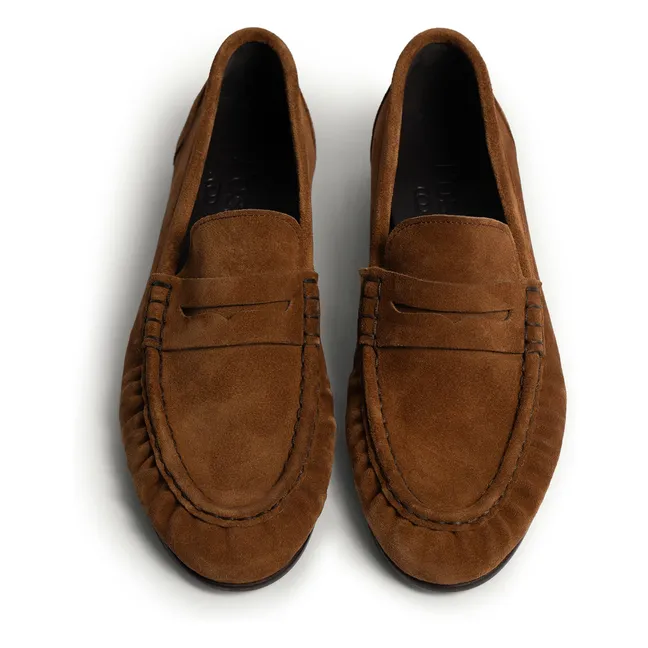 Suede loafers | Cognac