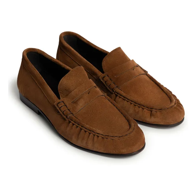Suede loafers | Cognac