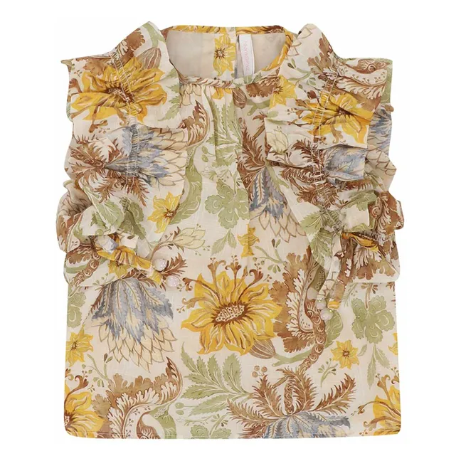 Blusa floral sin mangas Daylight | Amarillo