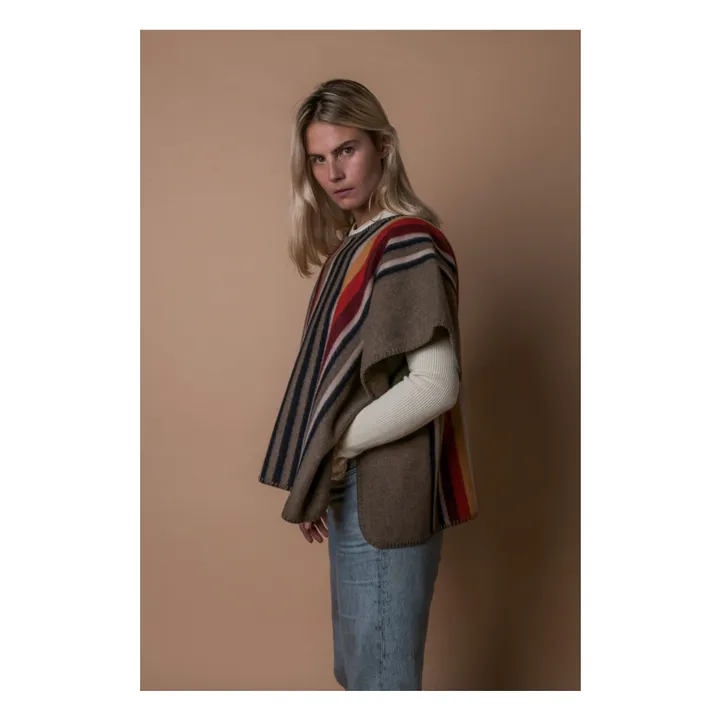 Poncho largo Apache Lana reciclada | Gris- Imagen del producto n°3