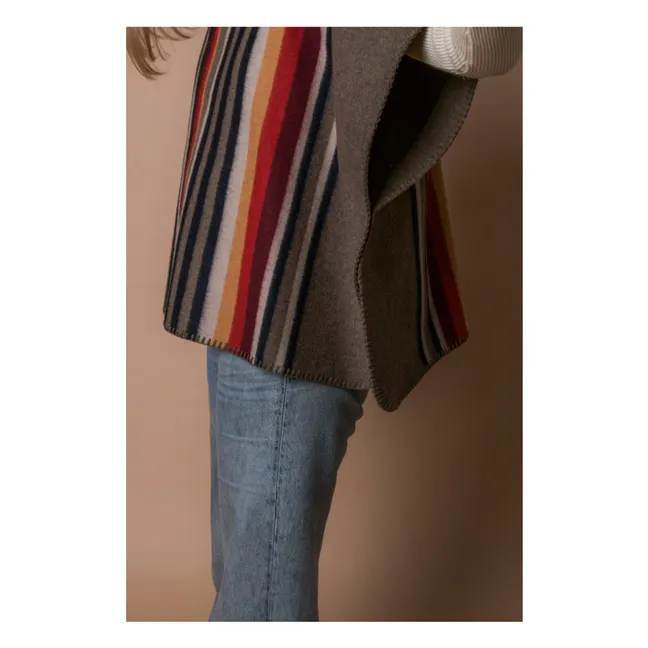 Poncho Long Apache Laine Recyclée | Gris