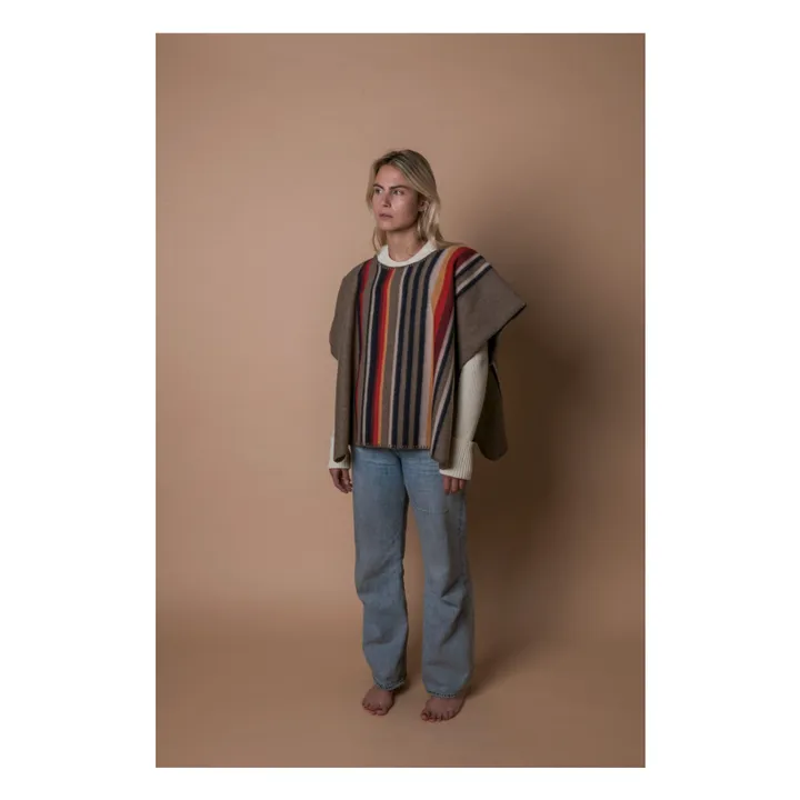 Poncho largo Apache Lana reciclada | Gris- Imagen del producto n°0