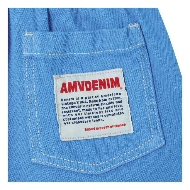 Vaqueros con cordón de algodón orgánico Pusway | Azul