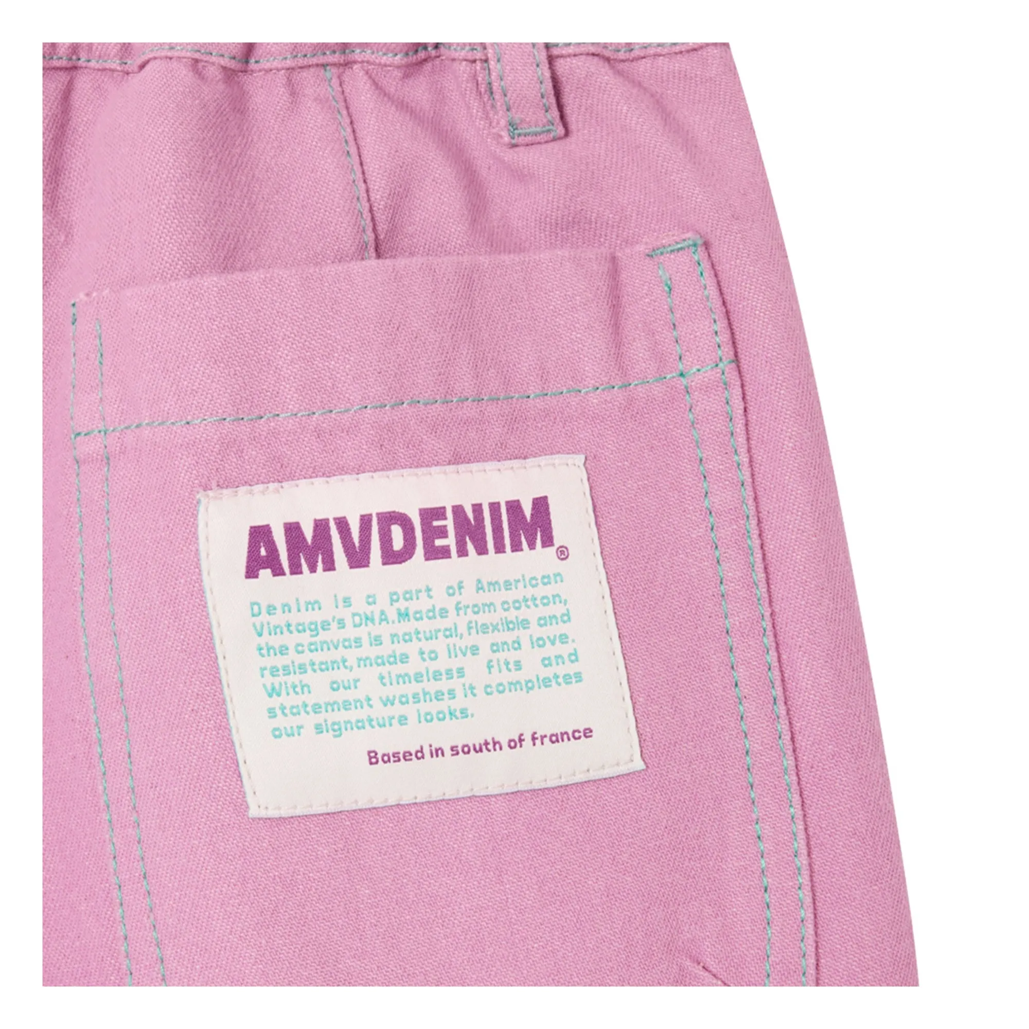 Bermuda Denim Grezbay Coton Bio | 	Lilas- Image produit n°2