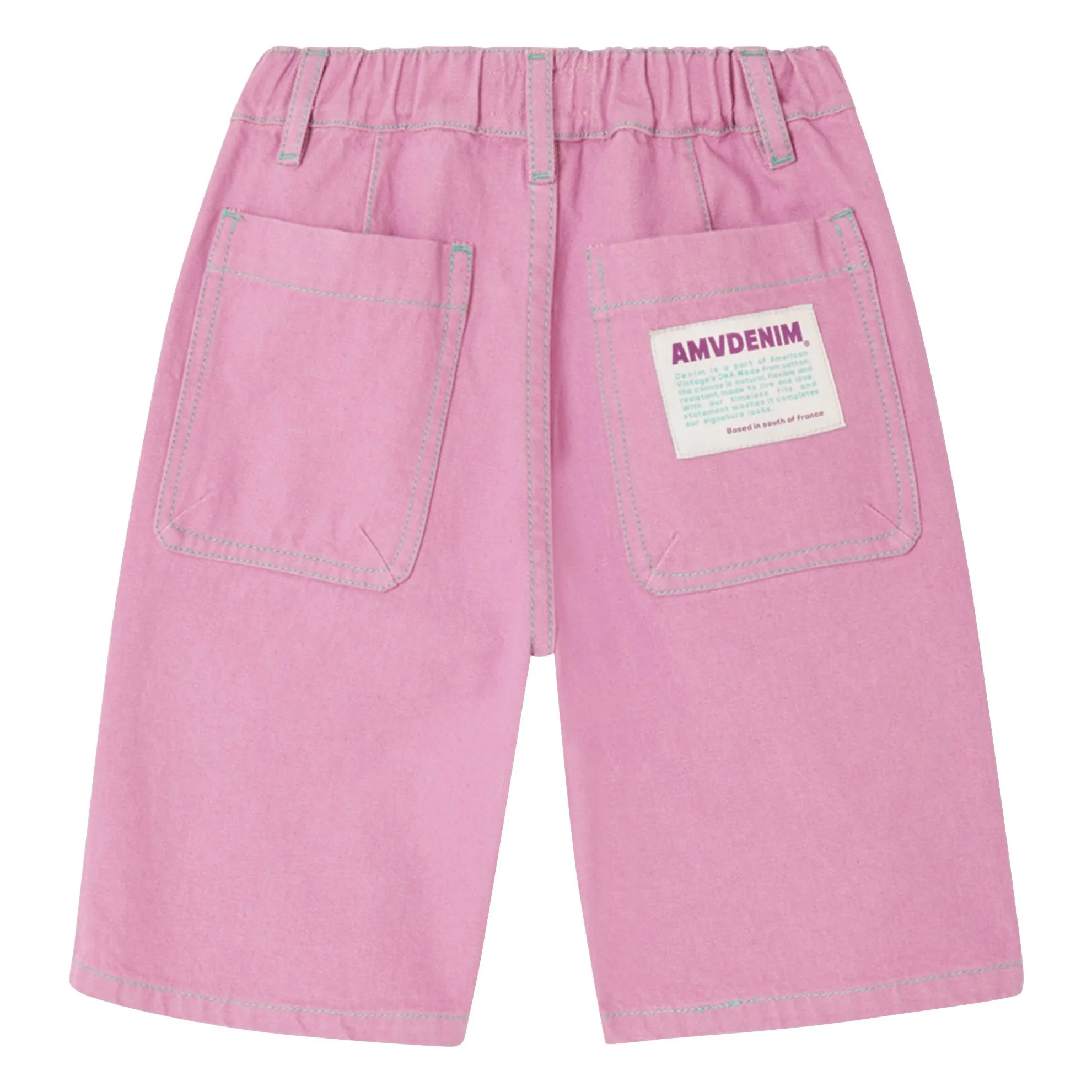 Bermuda Denim Grezbay Coton Bio | 	Lilas- Image produit n°1