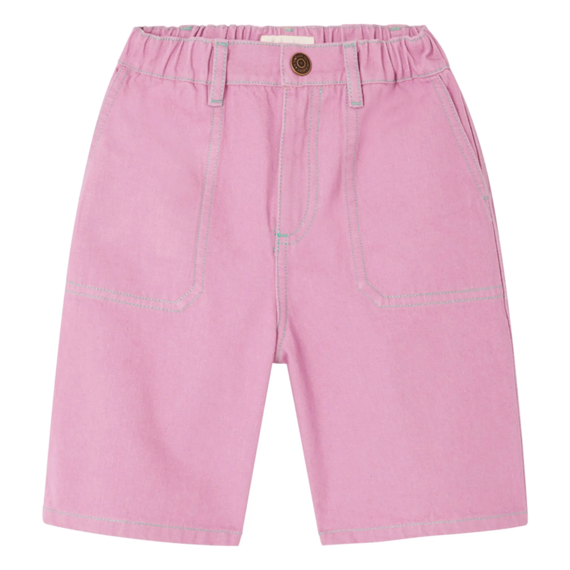 Bermuda Denim Grezbay Coton Bio | 	Lilas- Image produit n°0