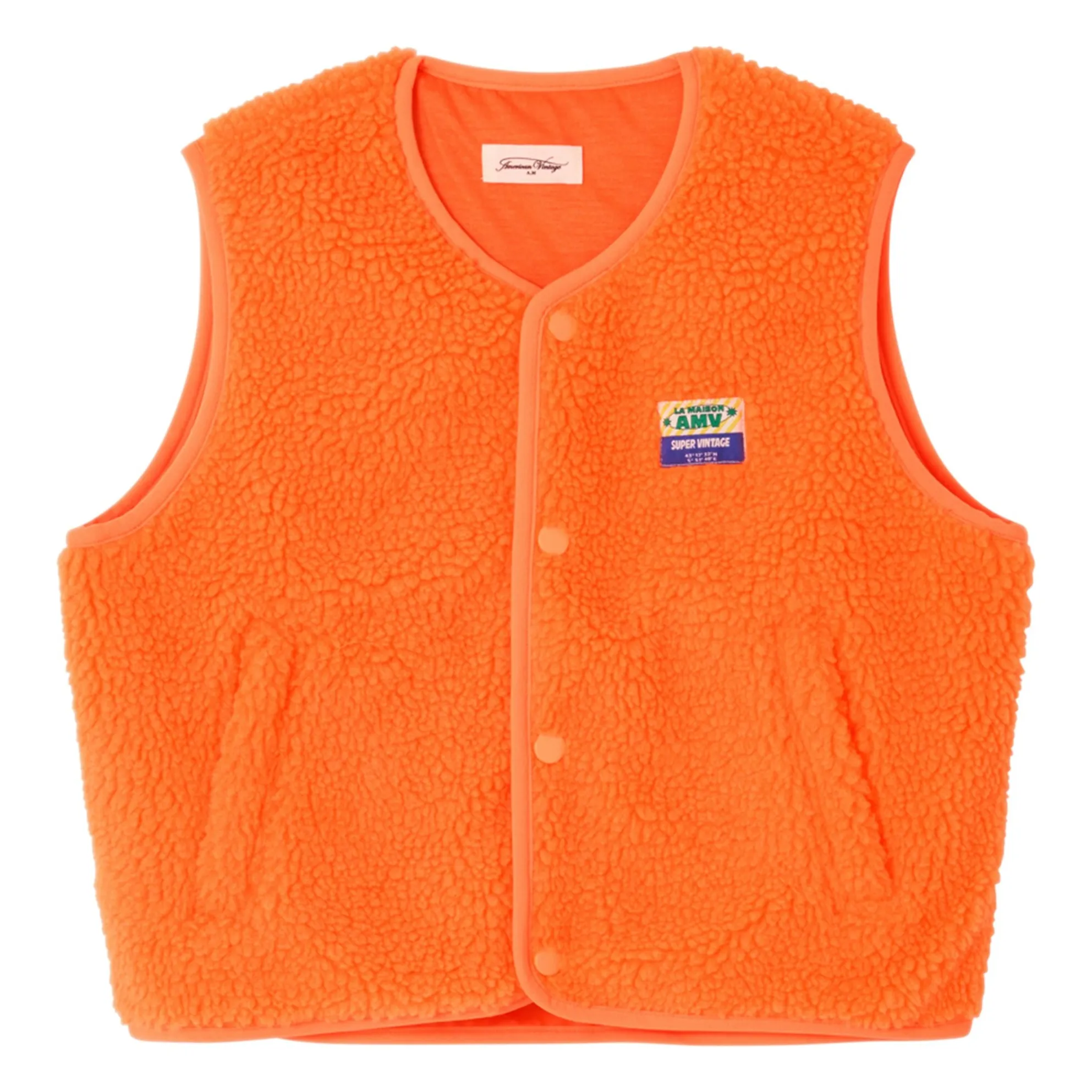 American Vintage Neon Orange Hoktown Sleeveless Jacket Recycled Fibers
