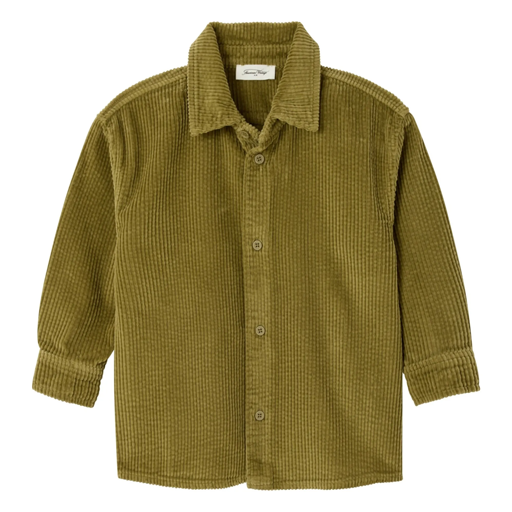 American Vintage Light Khaki Padow Organic Cotton Corduroy Shirt