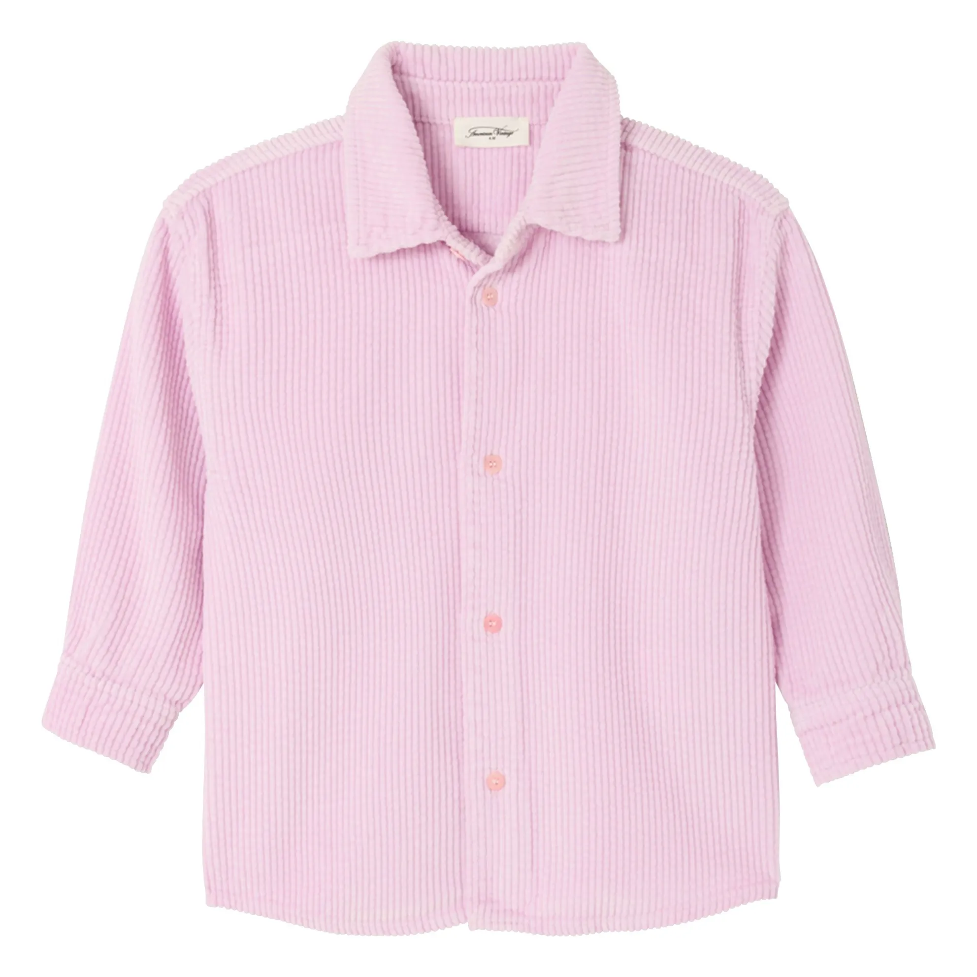 American Vintage Pale Pink Padow Organic Cotton Corduroy Shirt