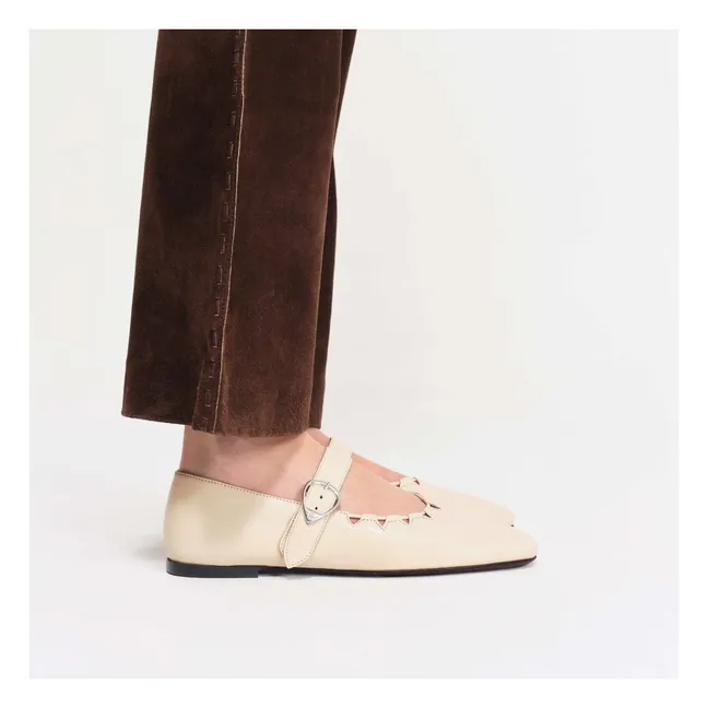 Ballerinas Ginger Leder | Cremefarben