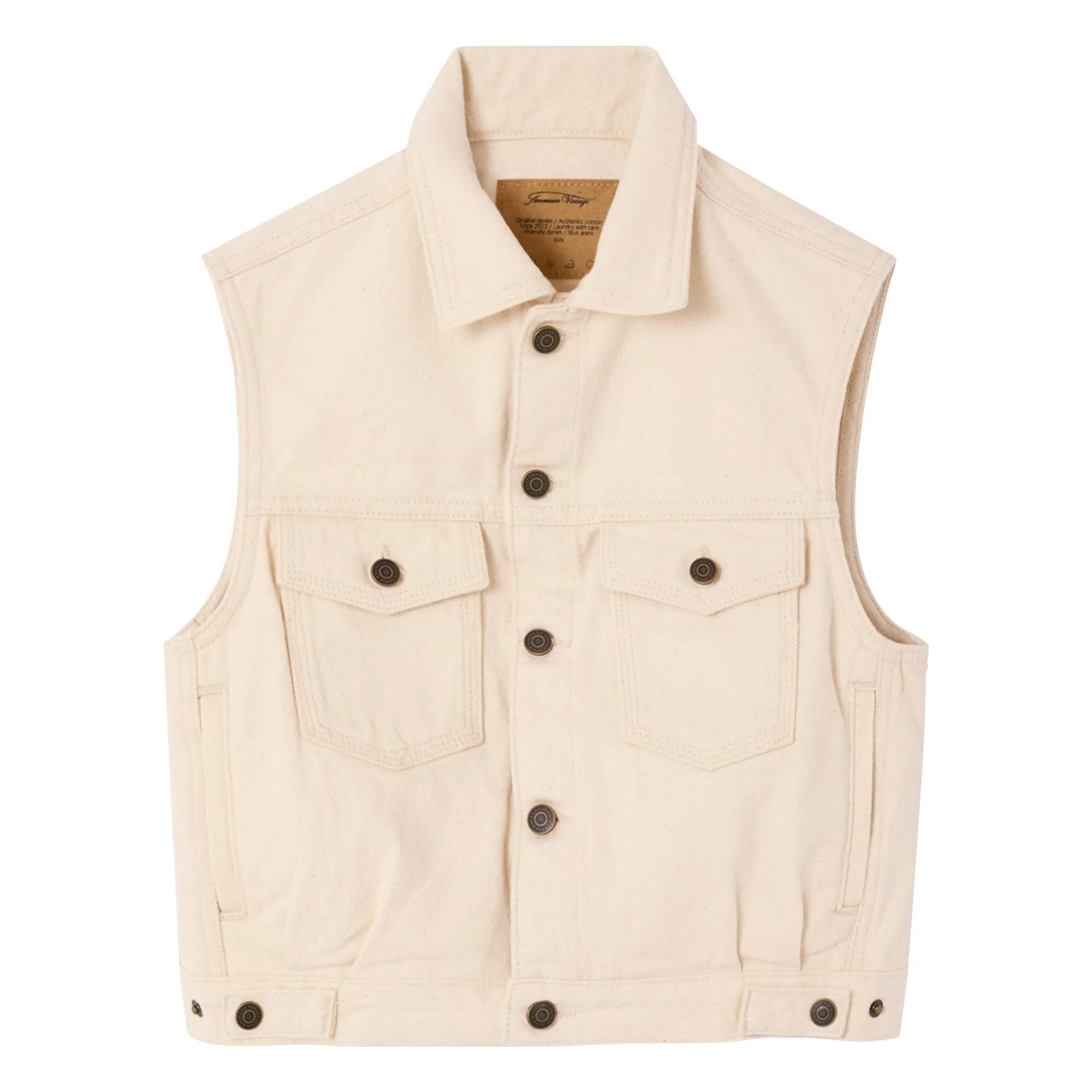 American Vintage Ecru Snopdog Sleeveless Denim Jacket