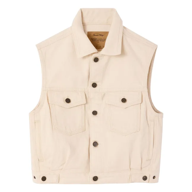 Veste Denim Sans Manches Snopdog | Ecru