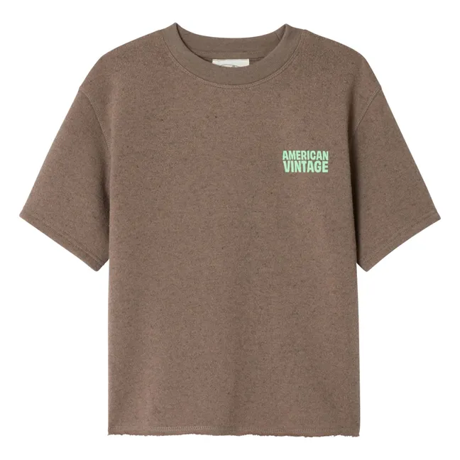 Evona Short Sleeve Sweat Top | Brown