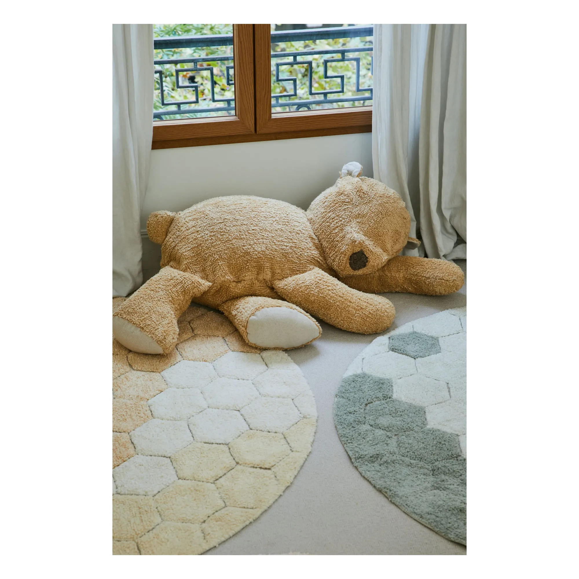 Tapis rond Honeycomb | Golden sand- Image produit n°2