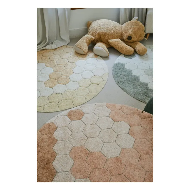 Alfombra redonda de nido de abeja | Rosa