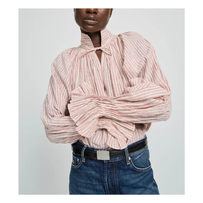 Blouse Rayures Wheela Coton | Beige