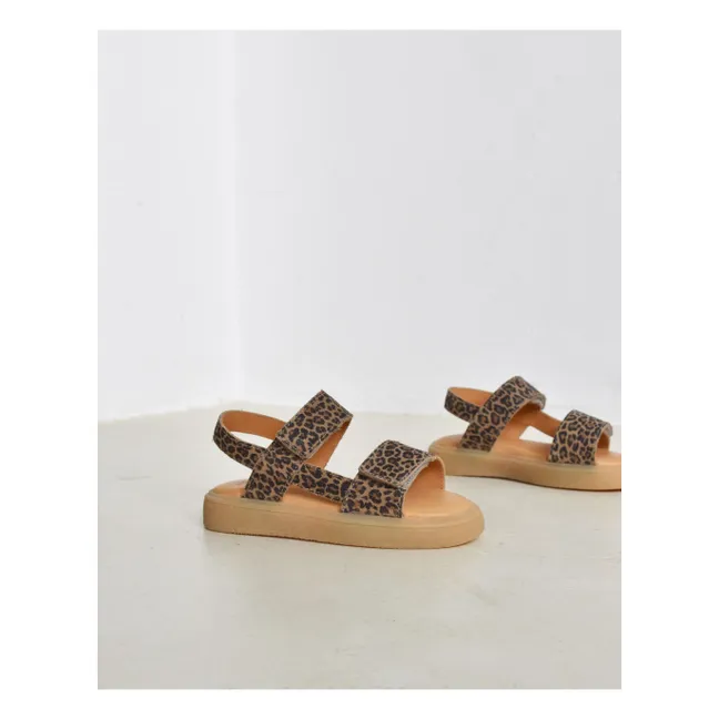 Sandales Du Malu Léopard Suede | Marron
