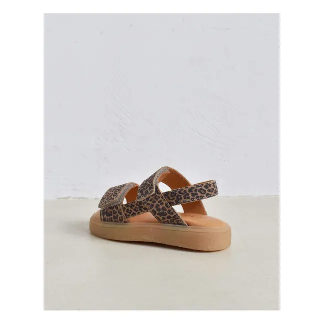 Sandales Du Malu Léopard Suede | Marron