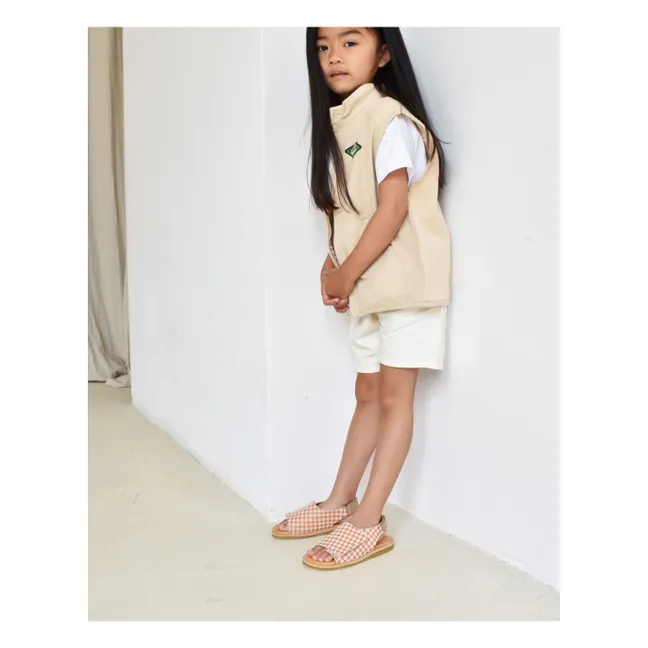 Sandales Du Veda Carreaux | Saumon