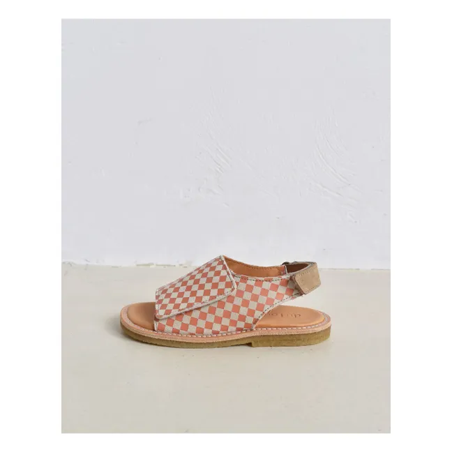 Sandales Du Veda Carreaux | Saumon