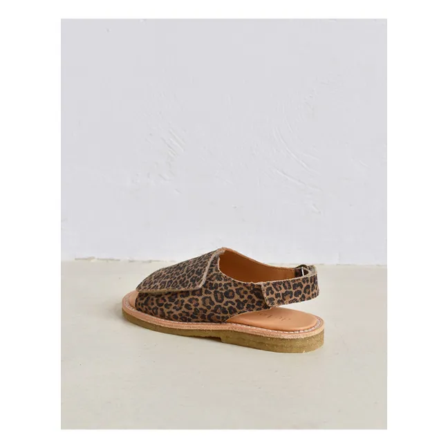 Sandales Du Veda Léopard Suede | Marron